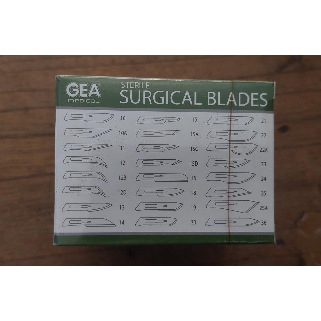 SURGICAL BLADES GEA - MATA PISAU BEDAH - BISTURI - PISAU OPERASI PERBOX 100pcs