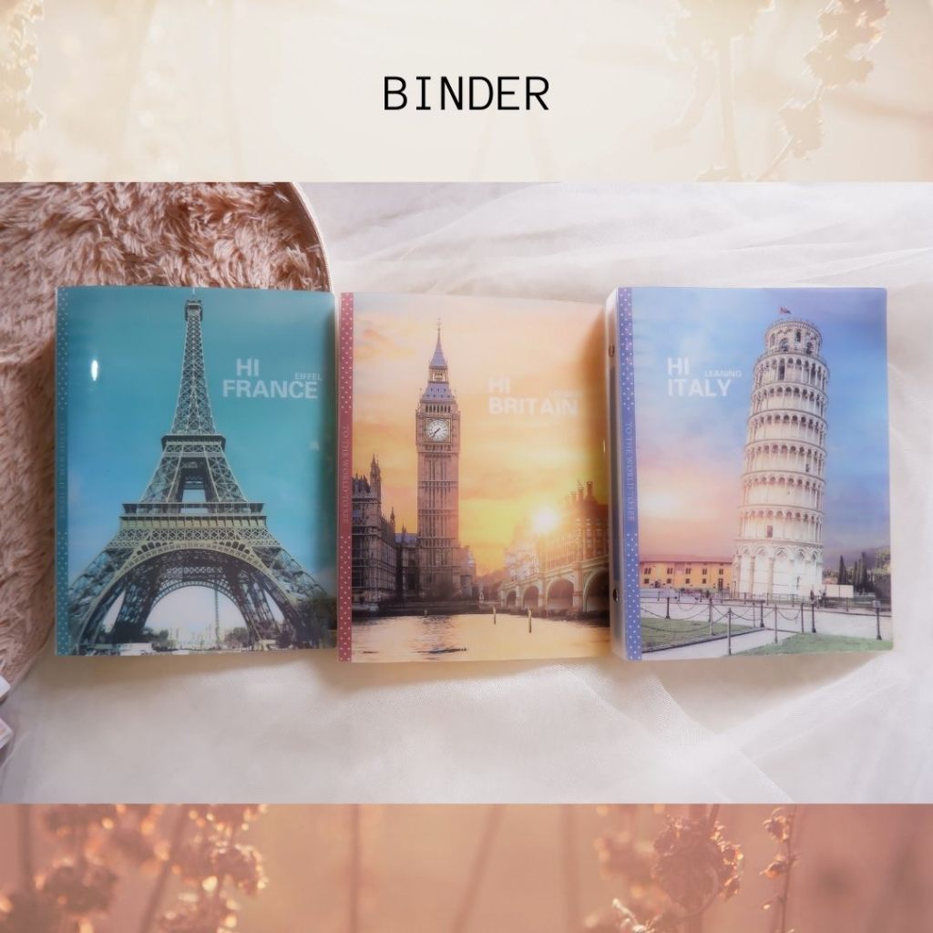 

BINDER PARIS ROMA EIFFEL LONDON BUKU TULIS BINDER TRENDY SCRIPTING A5 LUBANG 20