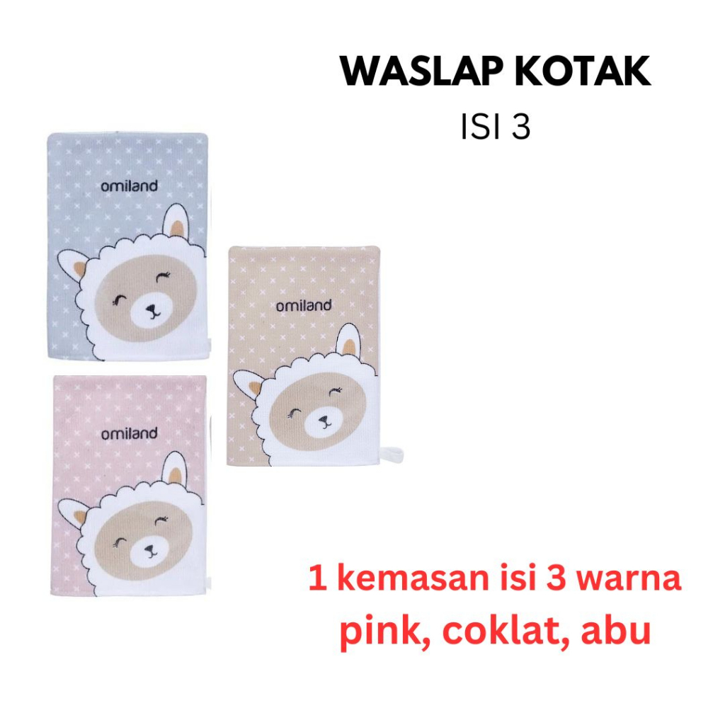 Omiland Waslap Tangan / Waslap Kotak Lap Mandi Sloth Alpaca Series / Omiland Bantal Lengan Menyusui Peang Nursing Pillow Panda Series - Bahan Lembut Dan Premium