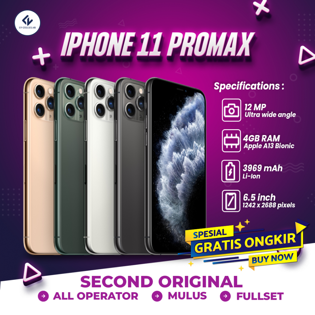 iPhone 11 Pro Max 512Gb iPhone Second Original E X Inter Fullset