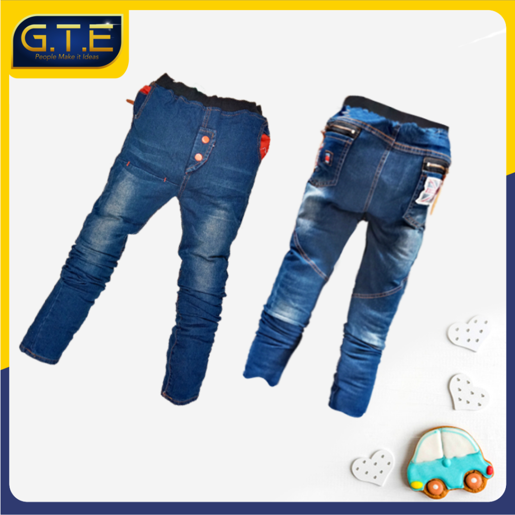 Celana jeans burbery anak unisex tanggung celana Levis anak cowok/cewek celana denim anak panjang