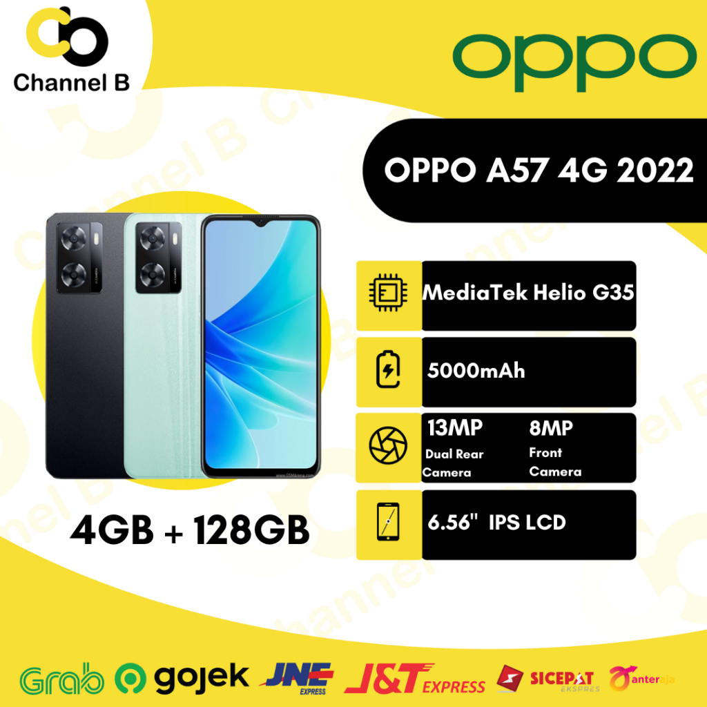 OPPO A57 4G - [RAM 4GB + 128GB] - Garansi Resmi