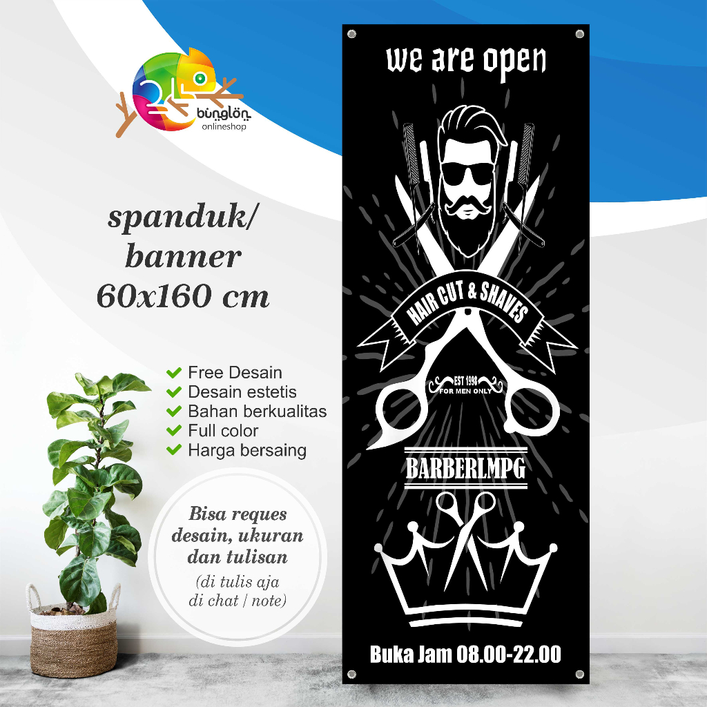 Spanduk Pangkas Rambut, Spanduk Barbershop, Banner Barbershop Murah