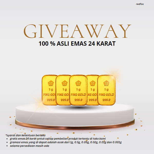 Logam Mulia 24 Karat 1g, 0.5g, 0.05g, 0.02g, 0.01g dan 0.001g Babygold Mini gold Minigram Emas Kecil