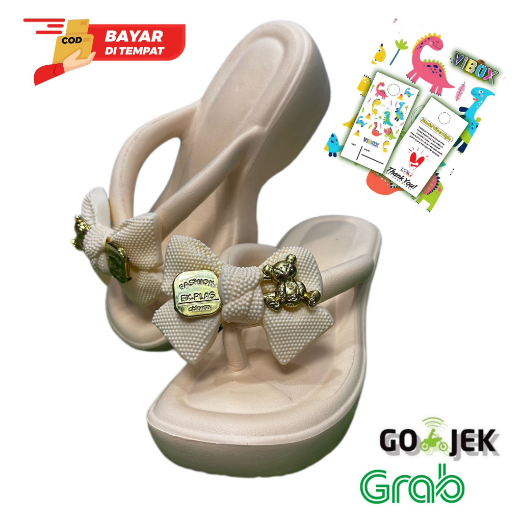 MS - SALE CUCI GUDANG !!! 9337 PITA/Sandal Wanita Wedges Pita/Sandal Jepit Wedges Pita Tinggi 6CM Promo Mitra