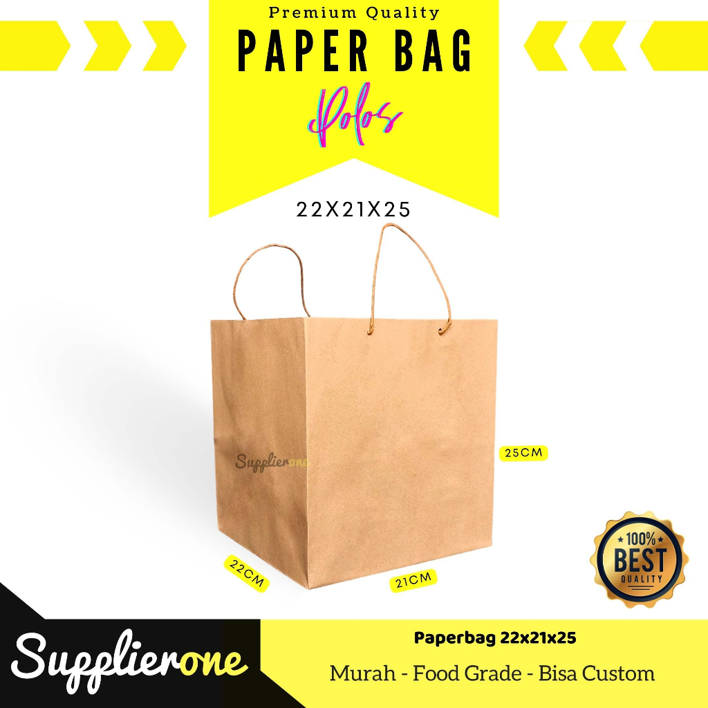

Paper bag 22x21x25 Isi 12 Pcs / Kantong Kertas coklat / Paper Bag / Tas Makanan / Paper Bag Makanan / Paper Bag tas / Tas Kertas