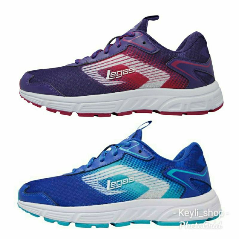 Sepatu League Legas Musca LA W Running Shoes Cewe Sneakers Wanita Blue Purple Sport Original Murah