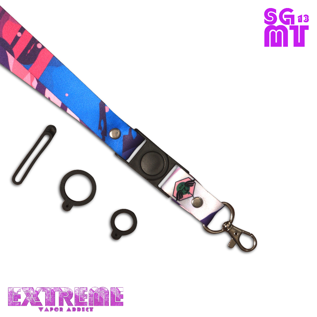 Lanyard ID Card Holder Name Tag HP Lanyard Full Printing FREE 3 Pcs Oring Extreme Ungu