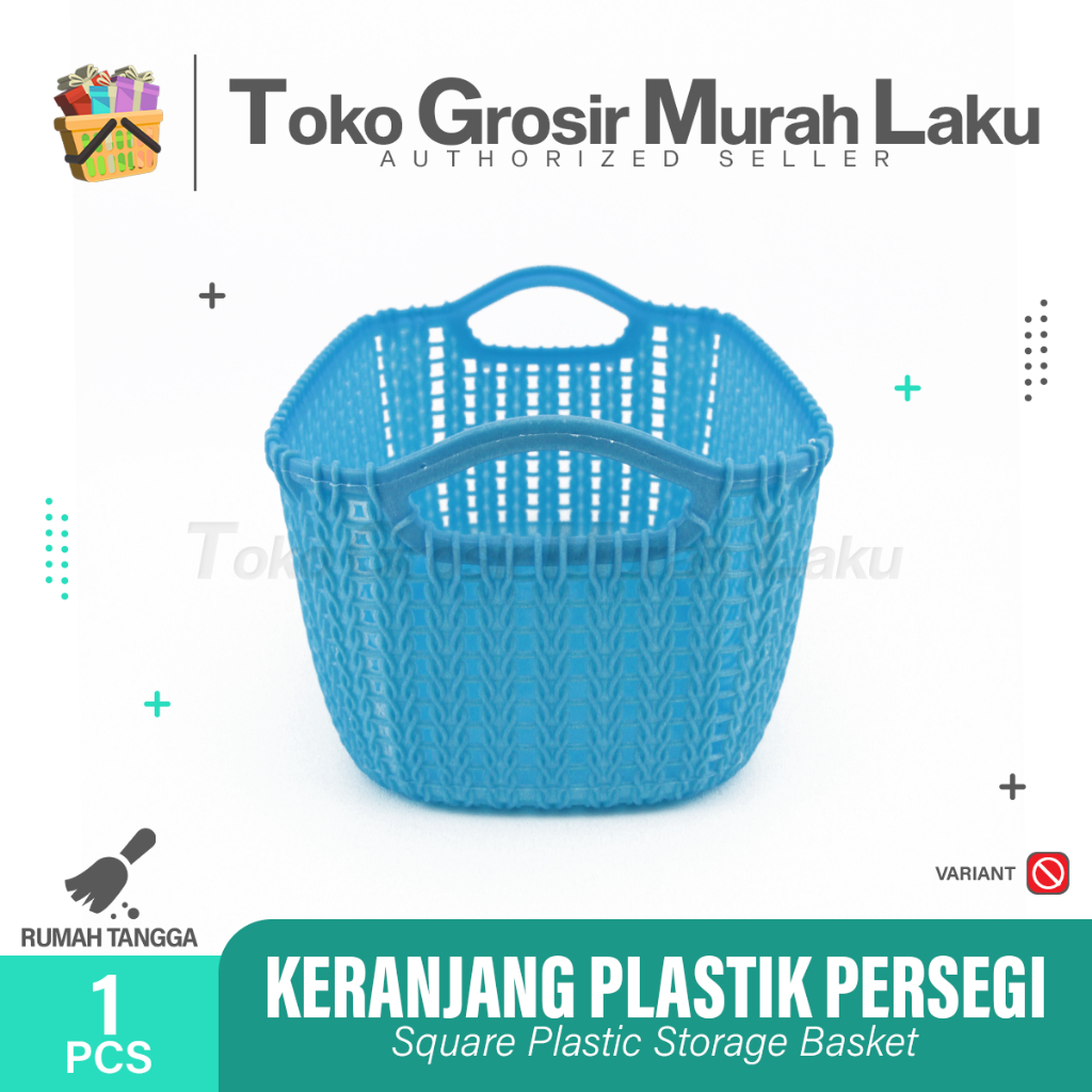 KERANJANG PLASTIK PERSEGI SERBAGUNA KERANJANG ANYAM PLASTIK