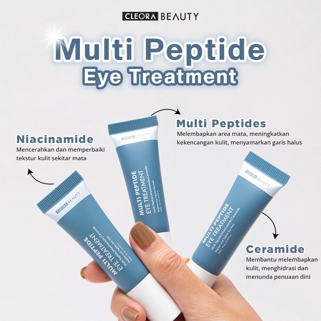 BPOM Cleora Multi Peptide Eye Treatment Cream Mata Pengencang Area Mata