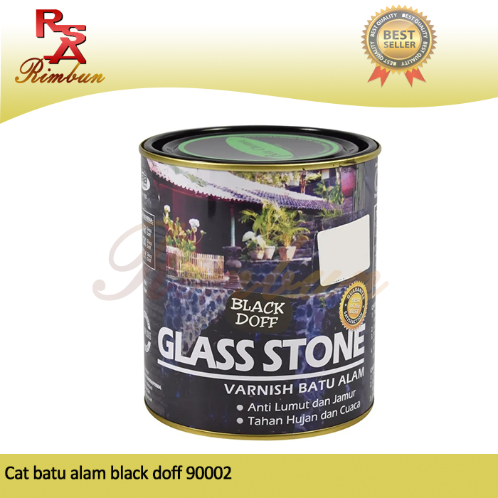 Cat Pernis Batu Alam Glass Stone 1 Ltr - Hitam Doff