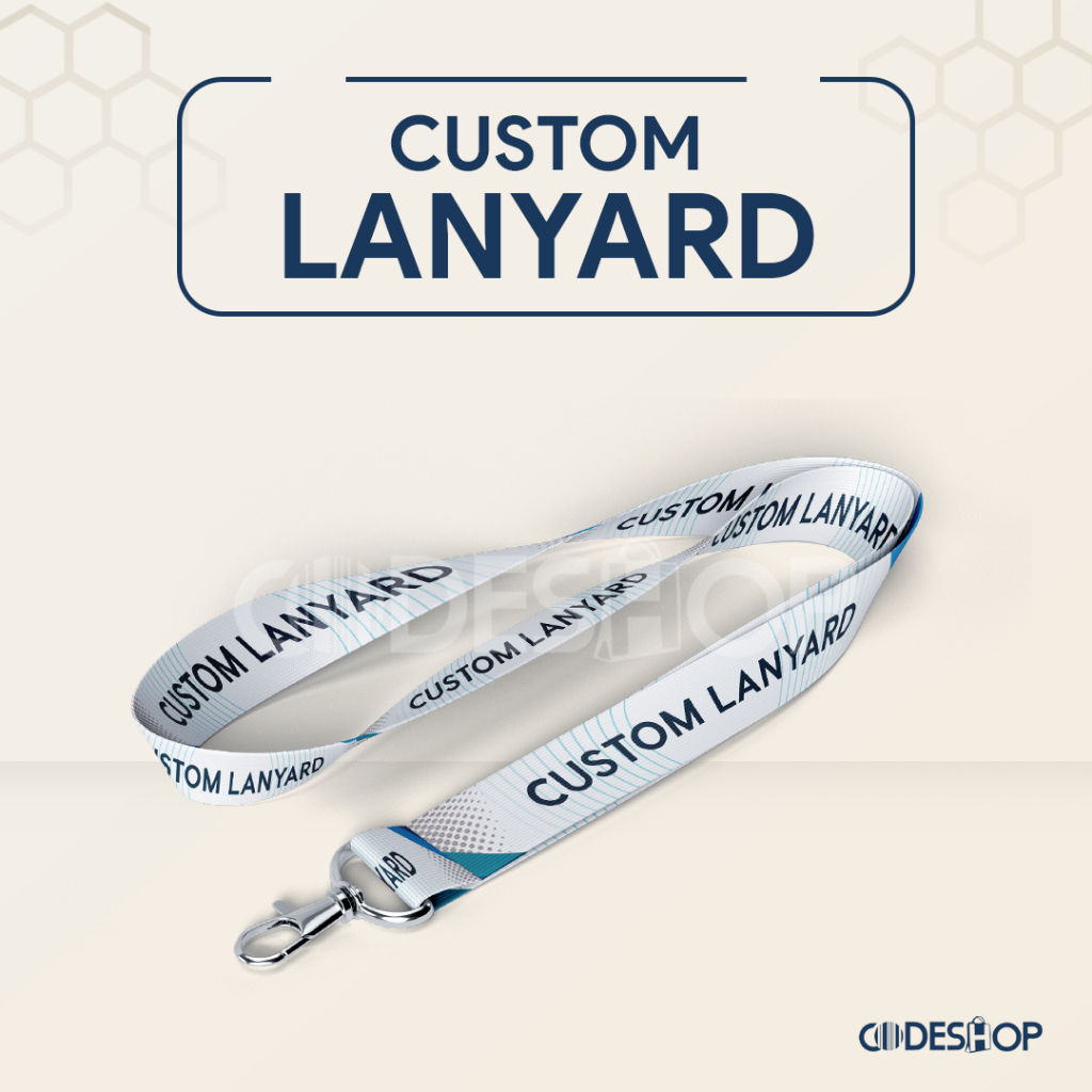 

Sablon Tali Lanyard Custom 90x1,5 CM 1 Warna 1 Sisi Plus Stopper