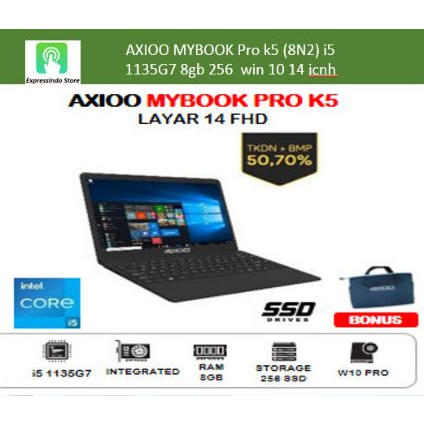 AXIOO MYBOOK PRO K5 (8N2) | i5-1135G7/8GB/256SSD/W10.PRO/14"FHD/1YEAR