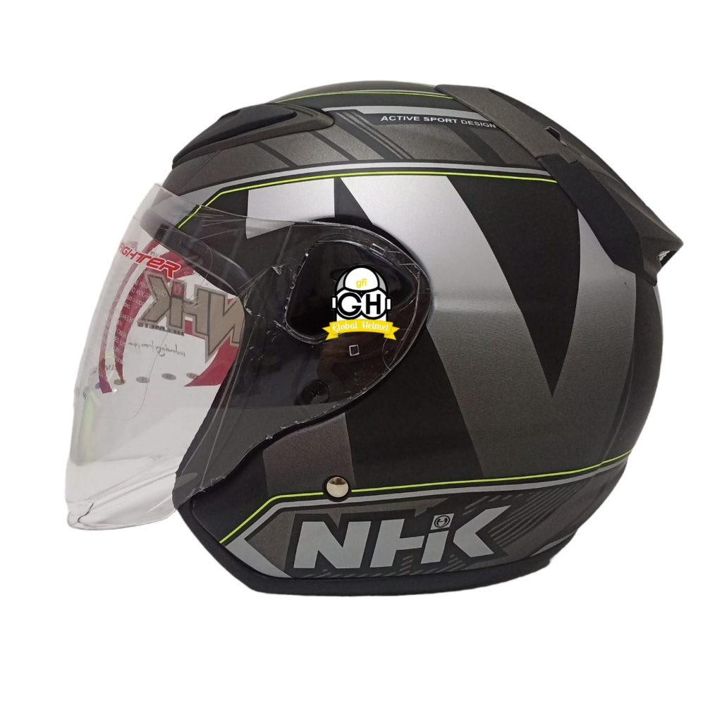 NHK HELM R6 WAVE BLACK SILVER DOFF R-6 SINGLE VISOR MOTIF