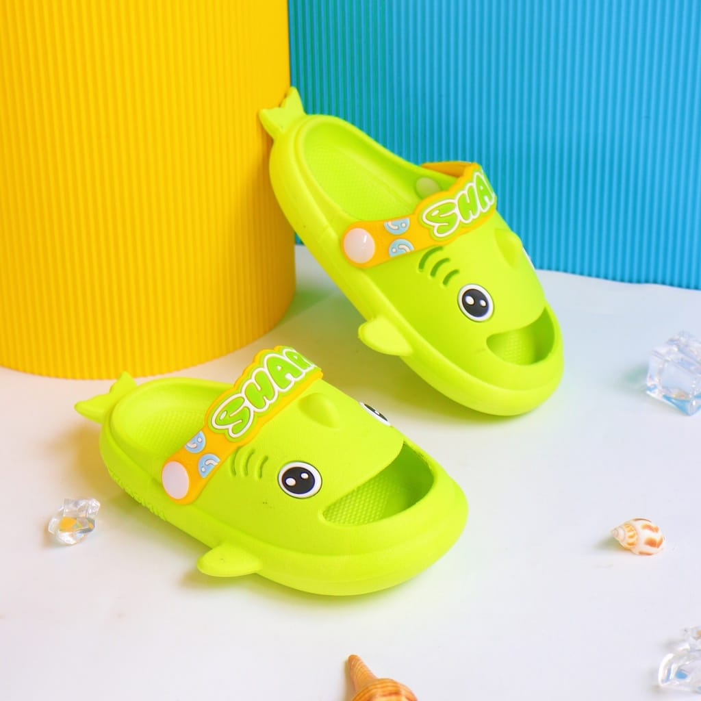 HappyOliver Sandal HEPI SHARK Anak Laki laki Perempuan Bahan Bagus Model Lucu Import Termurah Kekinian