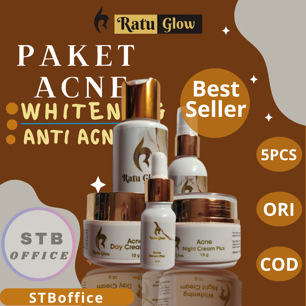 Ratu Glow Paket Acne Skincare Kecantikan Wajah Pembersih Penghilang Jerawat Atasi Bopeng Bekas Jeraw