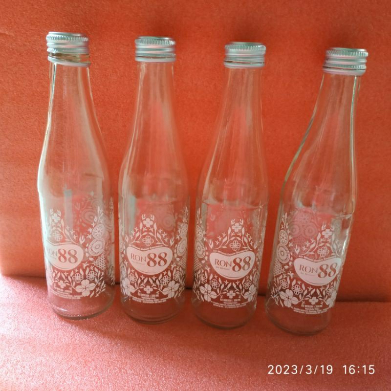 paket 4pcs botol kaca botol kosong ron88 botol vvas bunga botol ron88