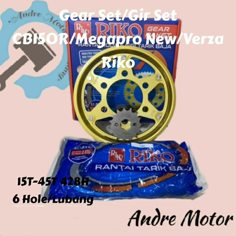 Gear Set Gir Set CB150R LED/Verza/Megapro New Merk Riko Kualitas Ori