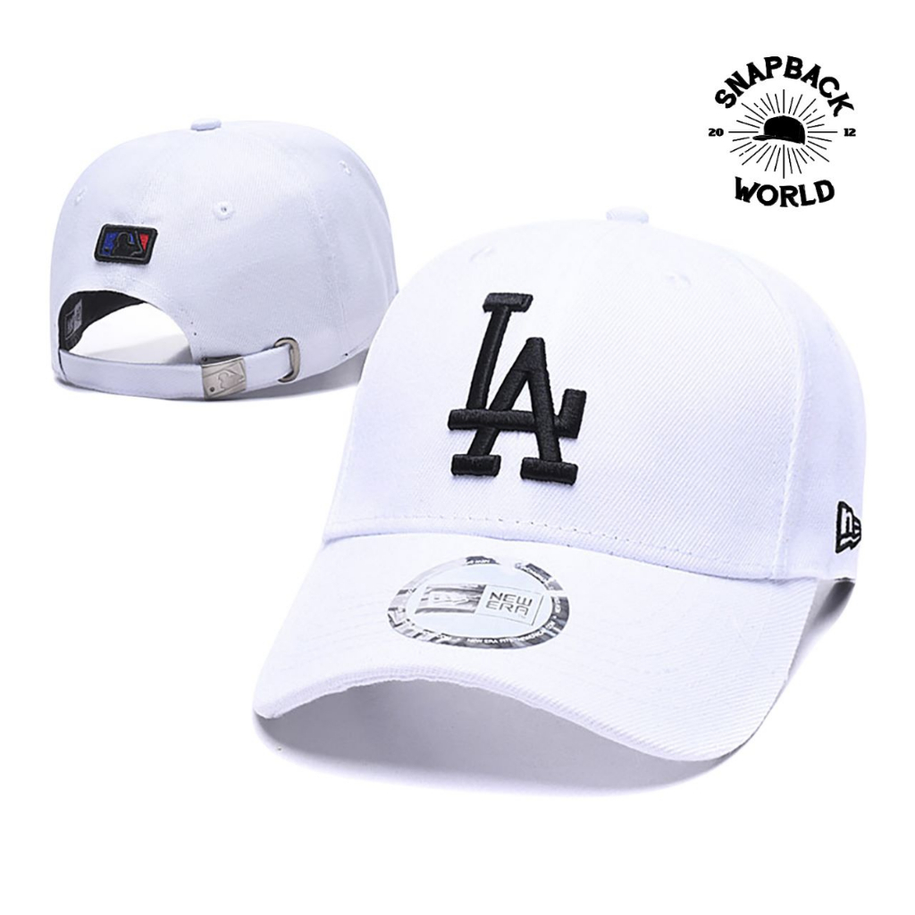 White LA cap topi snapback import