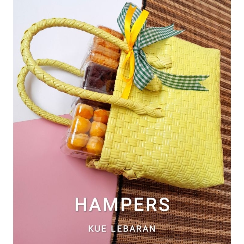 

TAS HAMPERS LEBARAN ISI 3 KUE KERING WARNA LIME