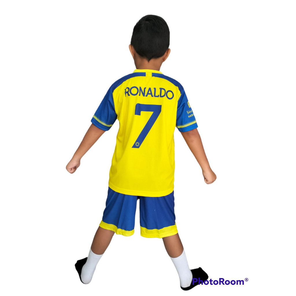 SETELAN JERSEY RONALDO JERSEY AL NASSR /SETELAN JERSEY BOLA PRANCIS UNTUK ANAK UMUR 5-13THN/
