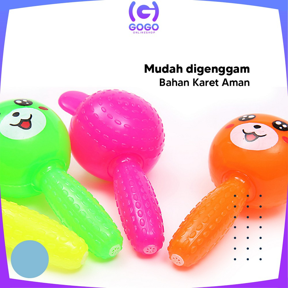 GOGO-M315 Mainan Bayi Rattle Rubber Stick Toys Boneka Lampu dan Bunyi / Maenan Anak Boneka Gigitan Bayi Rattle Stick Kerincingan