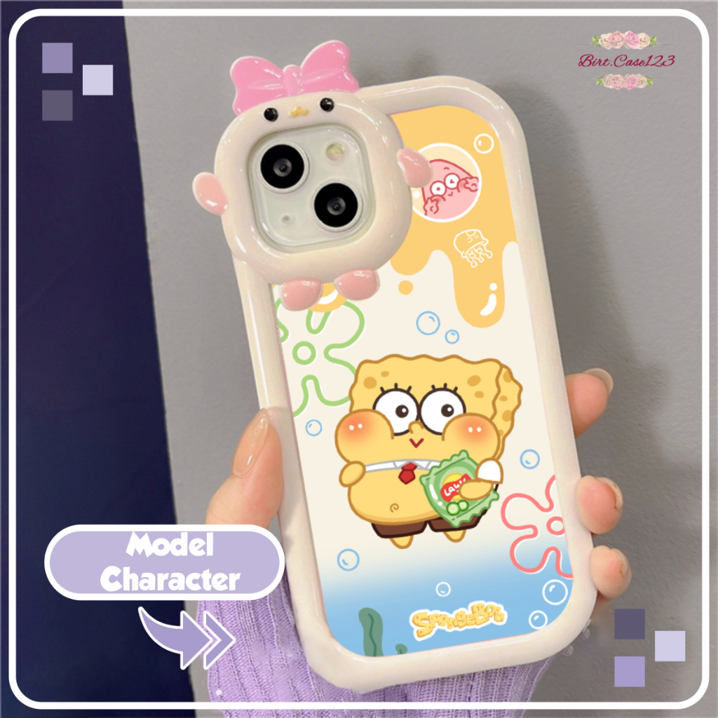 CUSTOM SOFTCASE PITACU FRAME KARAKTER CUSTOM SPONGEBOB FOR VIVO Y12 Y15 Y15 Y16 Y50 Y35 Y75 Y21S Y91 Y95 Y91C S15 V25 V25E S15E T1 PRO BC7453