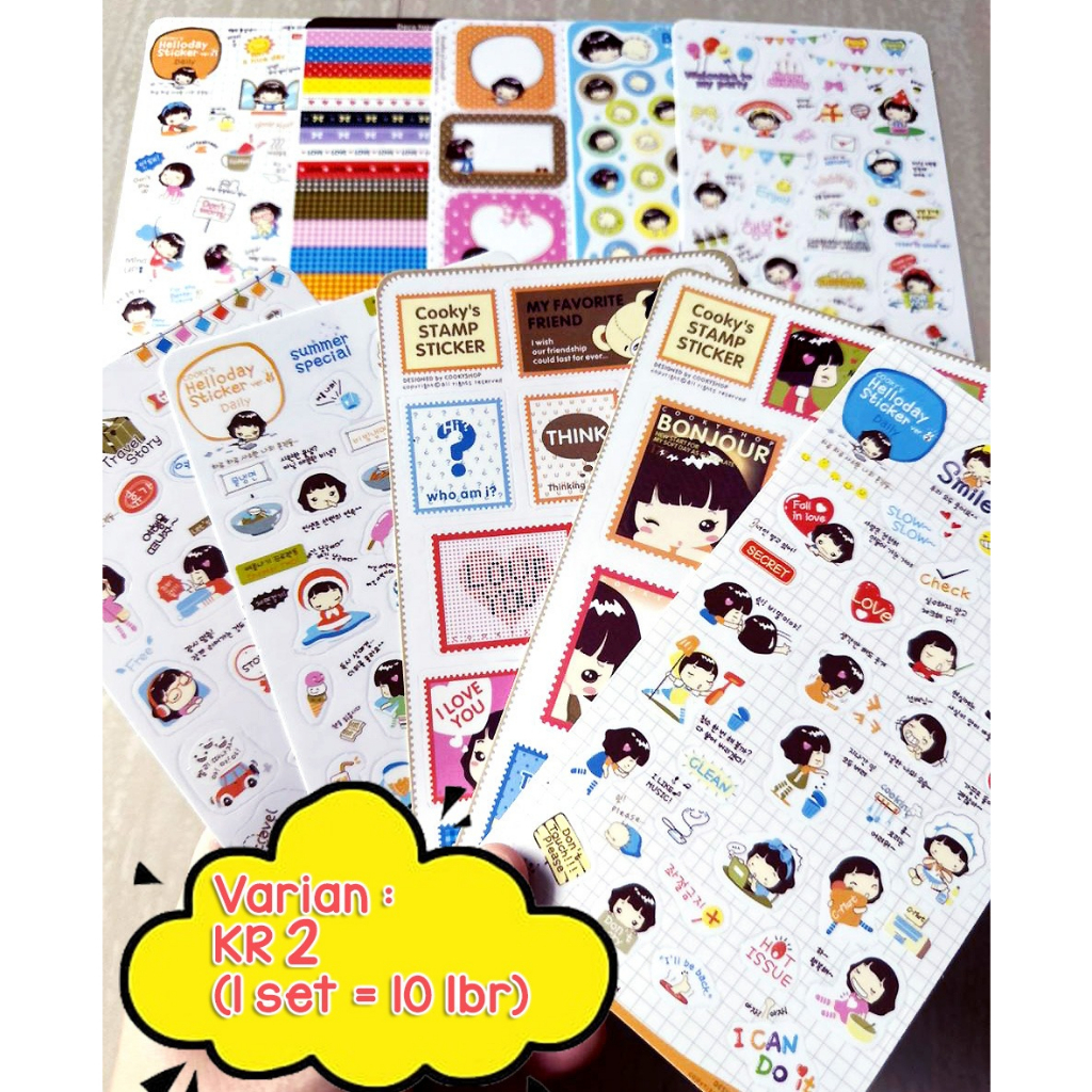 KR 3 Stiker Sticker Mini Lucu Mungil Emotikon Emoticon Motif Korea Korean Vintage Untuk Tempelan Buku kertas Case Casing Chasing HP Handphone Vintage Toples Botol Seticker Tumbler Gelas Buku Diary Kado Unik Murah