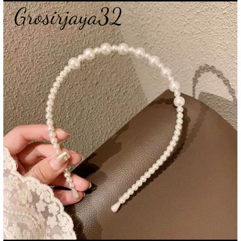 Bando Wanita NISA Gaya Korea Aksen Mutiara Fashion Aksesoris Rambut Untuk Wanita Lokal