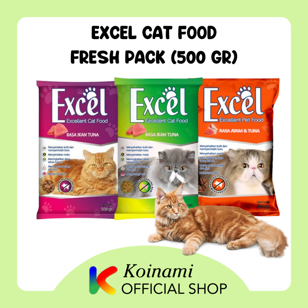 Excel Makanan Kucing Freshpack 500gr / Excel Tuna / Excel Ayam Tuna / Excel Cat Food