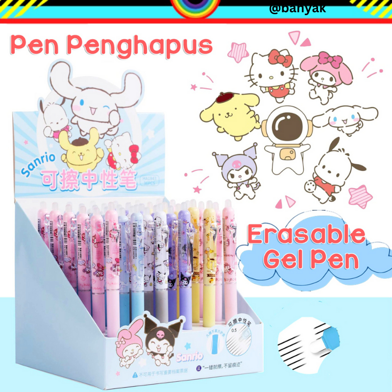 PULPEN PENGHAPUS MOTIF KARAKTER SANRIO ERASERABLE PEN GEL KOREA KOREAN KEKINIAN PULPEN LUCU PULPEN ANAK ALAT TULIS ALAT KANTOR MURAH BAGUS KEREN @banyak