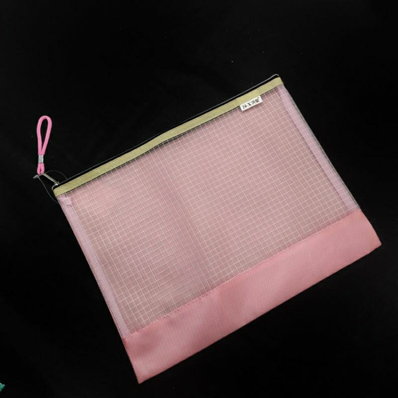 File Pocket Transparan A4 - MQ726 -  Tas Dokumen Zipper Resleting