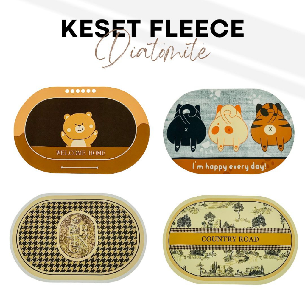 RC KESET ANTI SELIP MOTIF MINIMALIS FLEECE