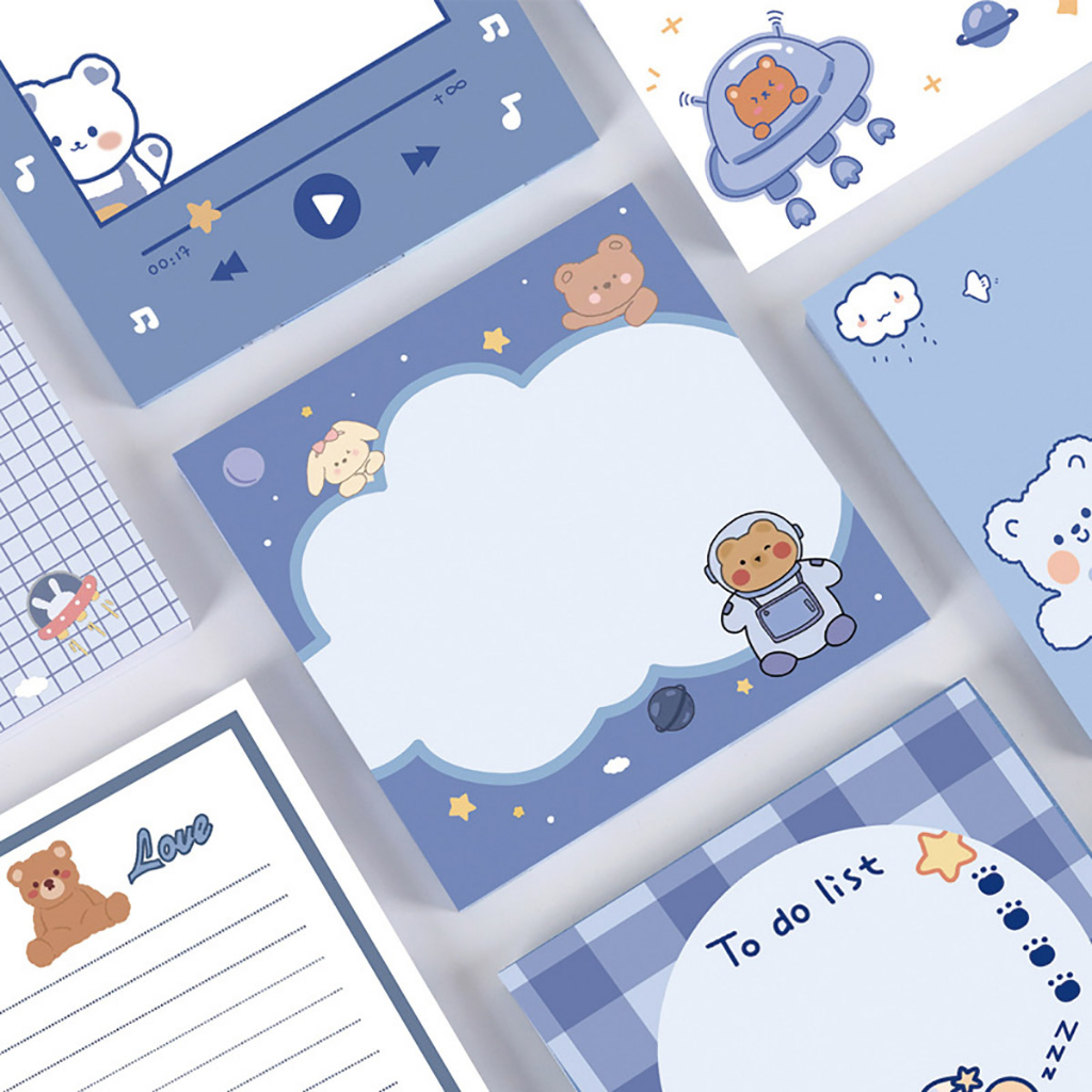 

BLUE CLOUD BEAR SQUARE MEMOPAD | KERTAS MEMO CATATAN