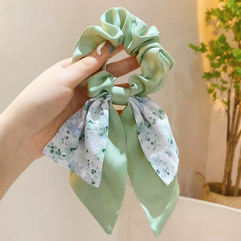 spring scrunchie / ikat rambut pita kain satin korea / scrunchie kunciran rambut anak perempuan wanita dewasa