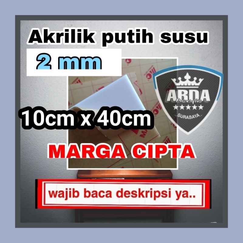 

Akrilik 2mm putih susu ukuran 10 x 40 Akrilik lembaran acrylic white