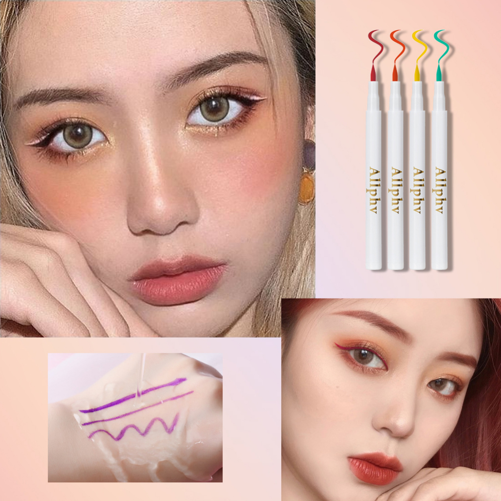 【Baru】ALLPHV 12PCS Colorful liquid Eyeliner putih Long Wear Matte Eye Liner Makeup Cosmetics