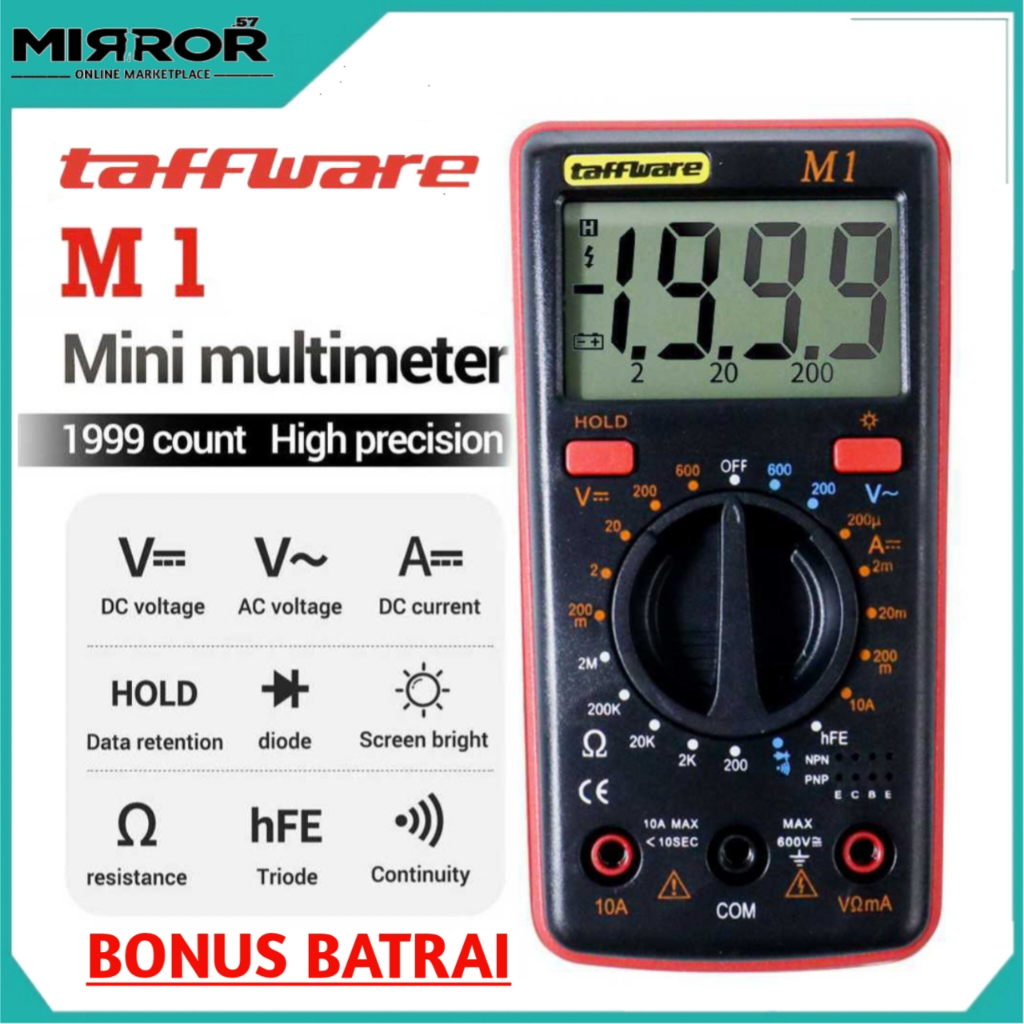 Multimeter Multitester Digital LCD Tester Arus Listrik AC/DC Voltage – M1