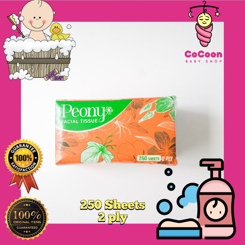 Tissue Facial / Tisu Wajah / Tissu Halus Peony 2 Ply 250 Sheets