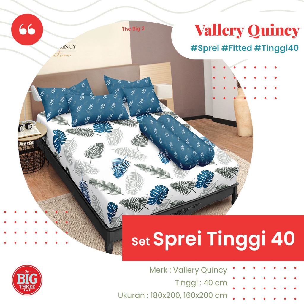 VALLERY SIGNATURE Sprei 180x200 / 160x200 Tinggi 40 cm Motif Palma Alto Mason Georgia Carles Gerald 