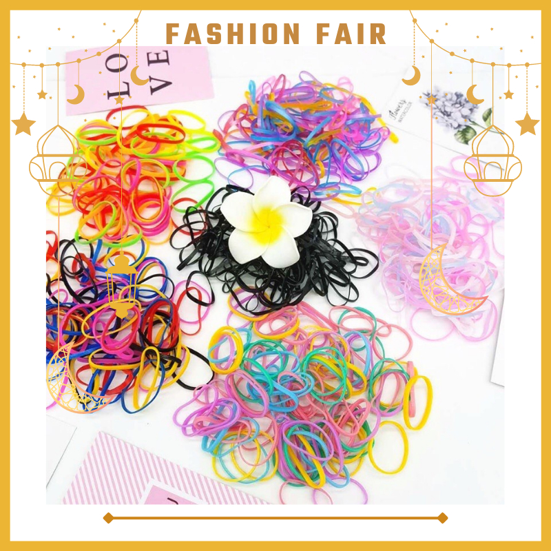 Fashion Fair - D6074 Ikat Rambut Polos (100+ Pcs) / Kuncir Rambut Anak / Headband / Karet Rambut Elastis