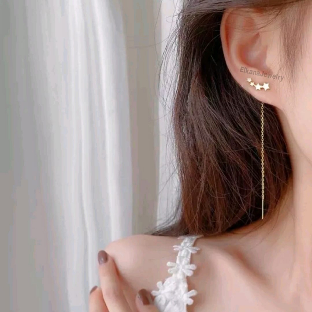 ANTING TITANIUM FASHION BINTANG JURAI Perhiasan super berkelas korea anti karat dan anti luntur