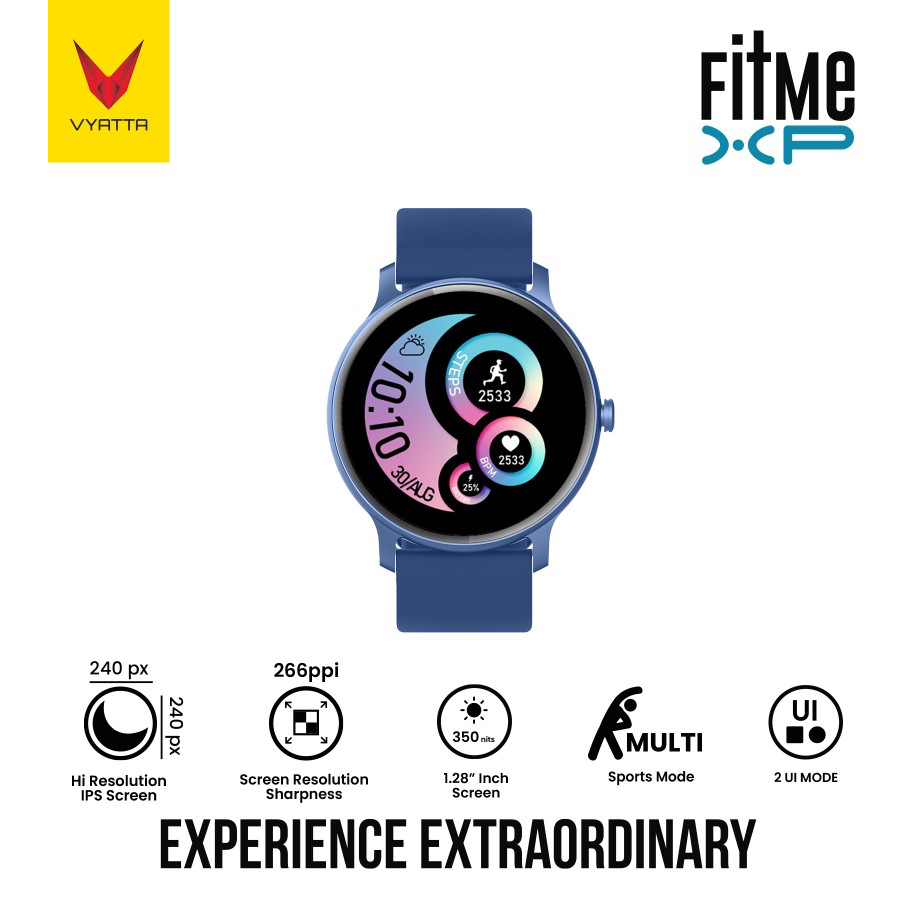 VYATTA Fitme XP Smartwatch - Custom Watch Face, Full Touch, IPX7