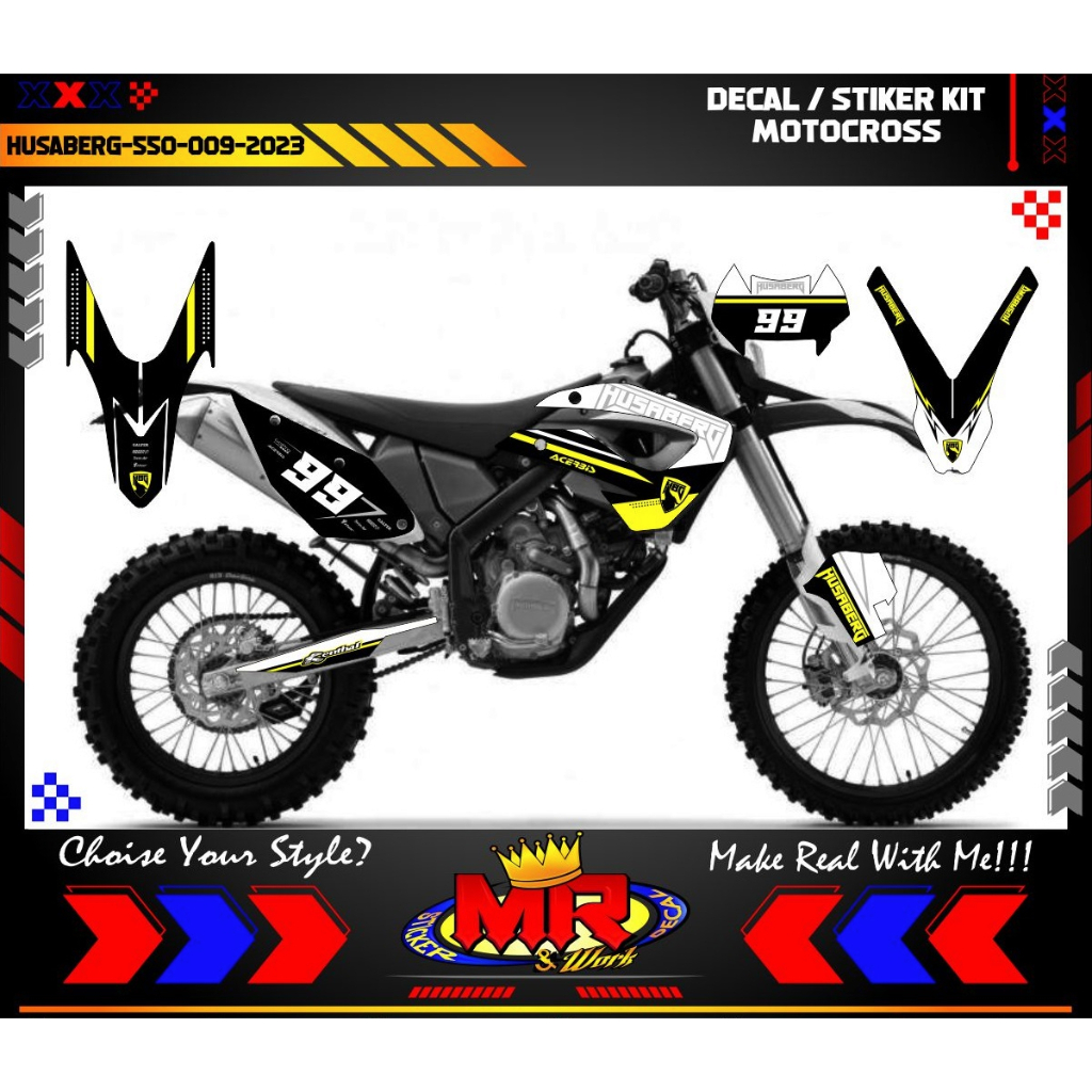 Decal Kit Stiker Motocross Husaberg 550 Spesial Racing Decal Custom