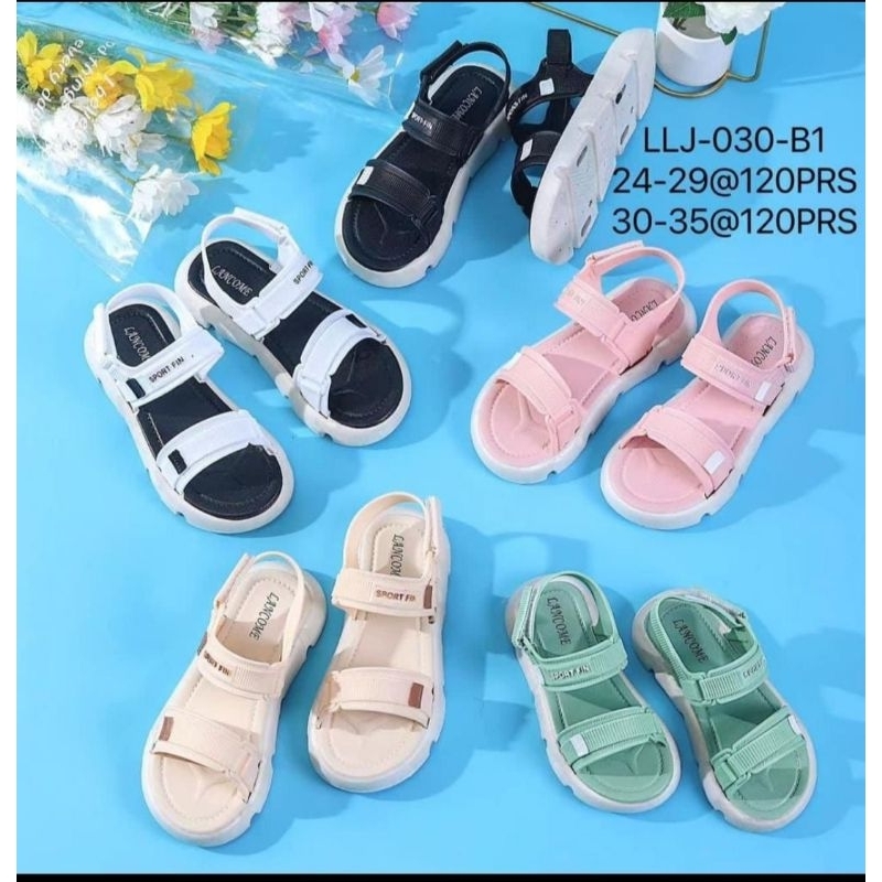 Sandal anak perempuan import bahan karet 030 30-35 tali belakang