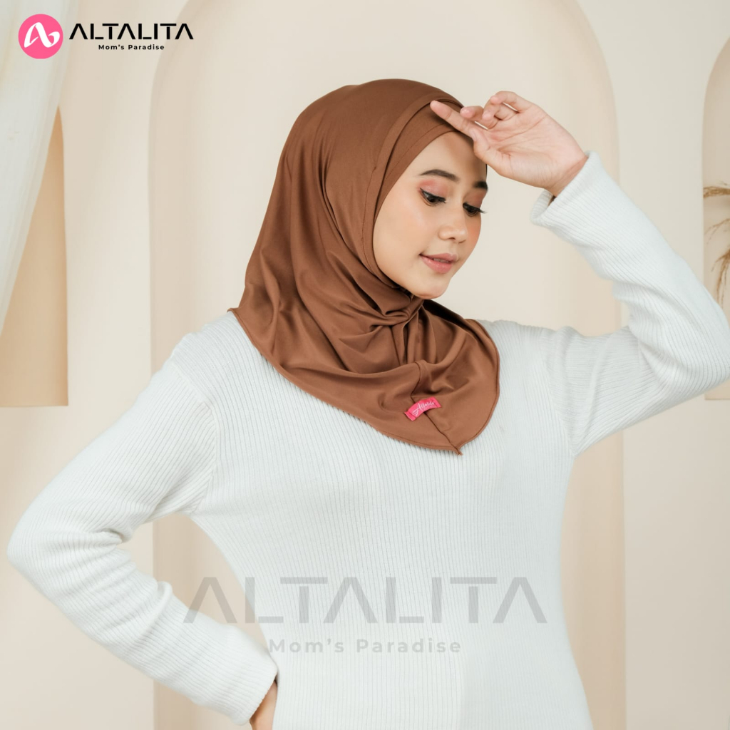 Altalita - Hijab Sport Instan Helma Lubang Telinga Masker Headset Earphone Kacamata Bahan Jersey Premium Cocok untuk Olahraga Volly Futsal Senam dan Sehari-hari