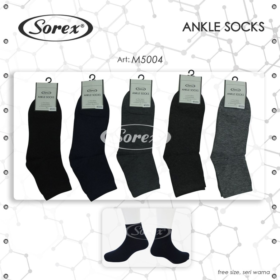 SOREX MEN BASIC ANKLE SNEAKER SOCKS 5001 5002 5003 5004 5005 - KAOS KAKI KANTOR PRIA