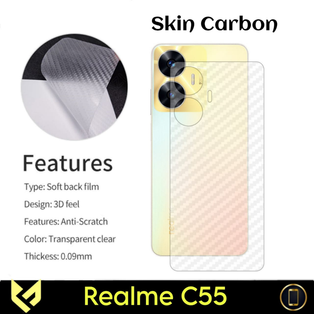 PROMO Paket 4IN1 Case For REALME C55 Case AERO Dove Color Free Tempered Glass Layar &amp; Tempered Glass Camera &amp; Garskin Carbon Handphone