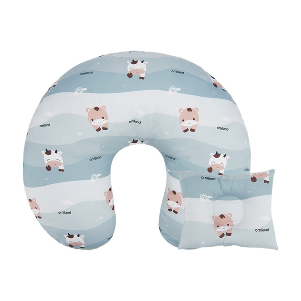 Omiland Bantal Ibu Menyusui Bulat + Bantal Lengan Cow &amp; Friend Series OB3125