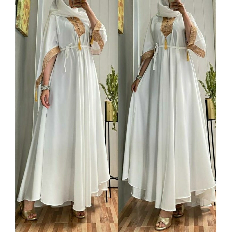 Arabian Gown, GOWN/ABAYA LEBARAN CANTIK MODIS JUMBO FIT XXL LD 130 BAHAN SHAKILA PREMIUM MIX IMPORT KANCING BUSUI TERMURAH TERLARIS OOTD KEKINIAN